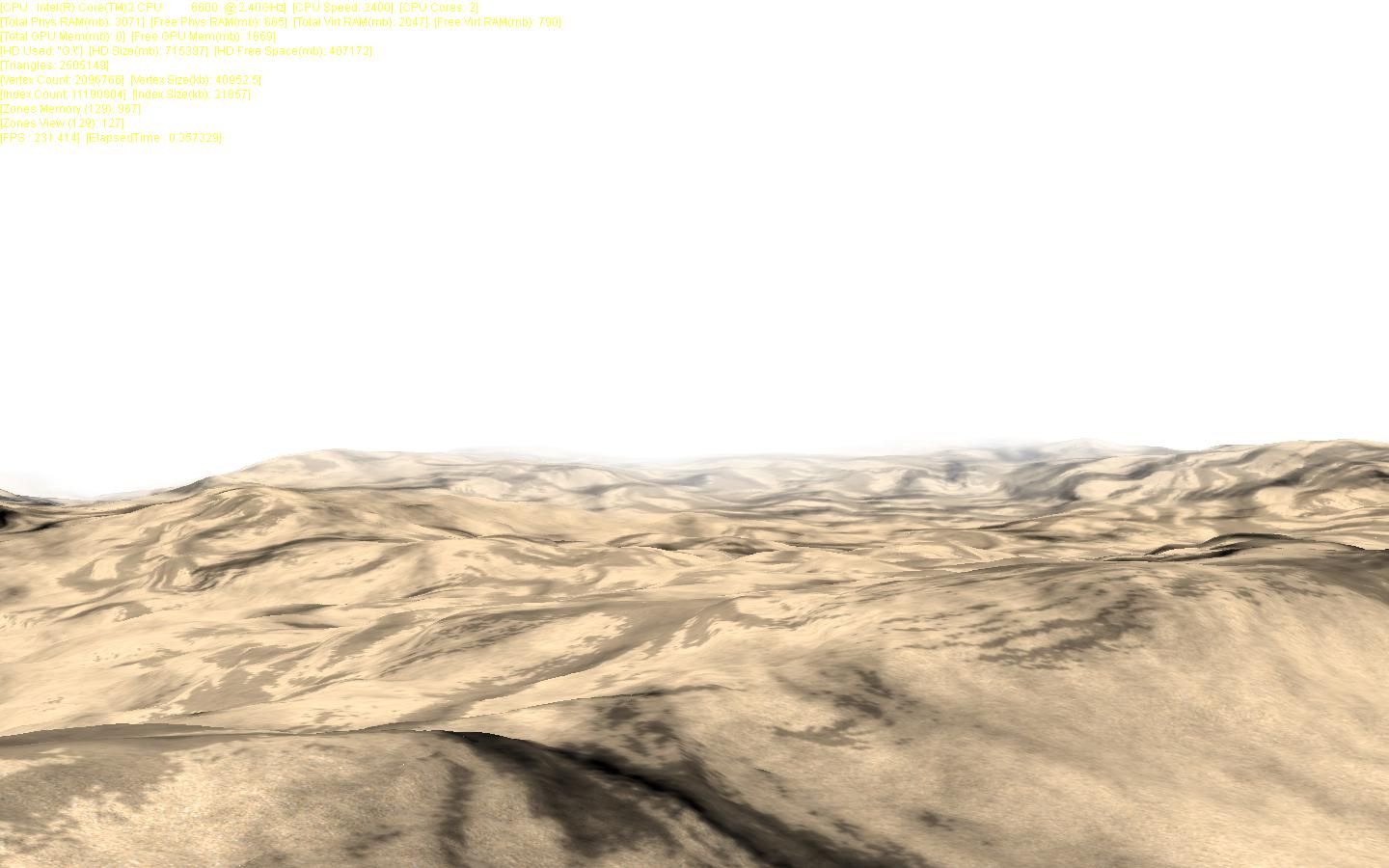 Sandy desert terrain under a pale sky