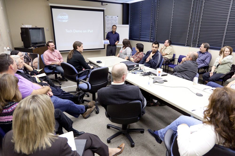 Presenting the project to a room of people